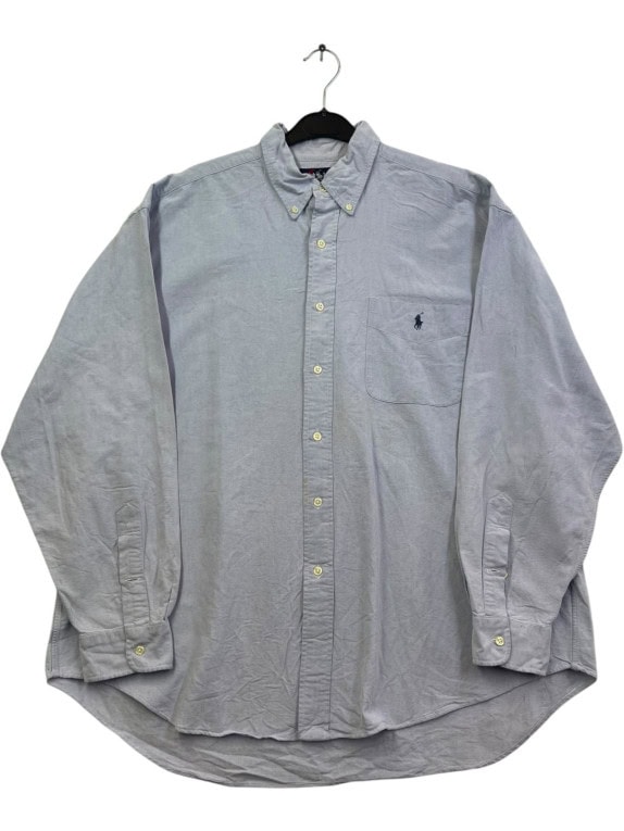 RALPH LAUREN CAMICIA OXFORD CLASSIC AZZURRO UOMO PRE OWNED L