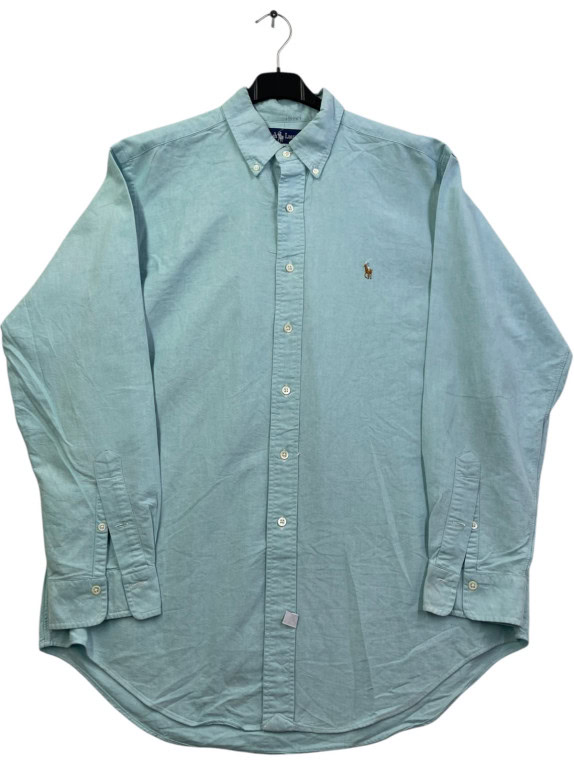 RALPH LAUREN BUTTON DOWN SHIRT CLASSIC LIGHT BLUE MENS PRE OWNED L
