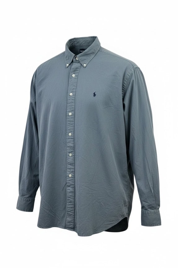 RALPH LAUREN ΠΟΥΚΑΜΙΣΟ CLASSIC ΓΑΛΑΖΙΟ ΓΚΡΙ ΑΝΤΡΙΚΟ PRE OWNED XL