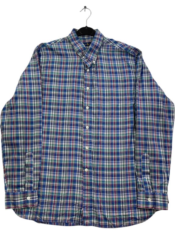 RALPH LAUREN ΠΟΥΚΑΜΙΣΟ CLASSIC ΚΑΡΟ ΜΠΛΕ ΑΝΤΡΙΚΟ PRE OWNED XL
