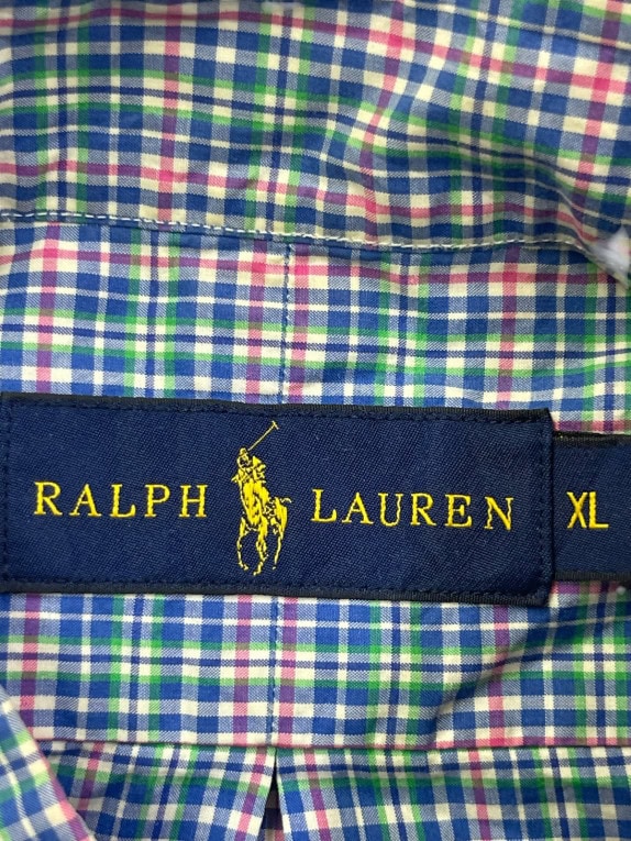 RALPH LAUREN ΠΟΥΚΑΜΙΣΟ CLASSIC ΚΑΡΟ ΜΠΛΕ ΑΝΤΡΙΚΟ PRE OWNED XL