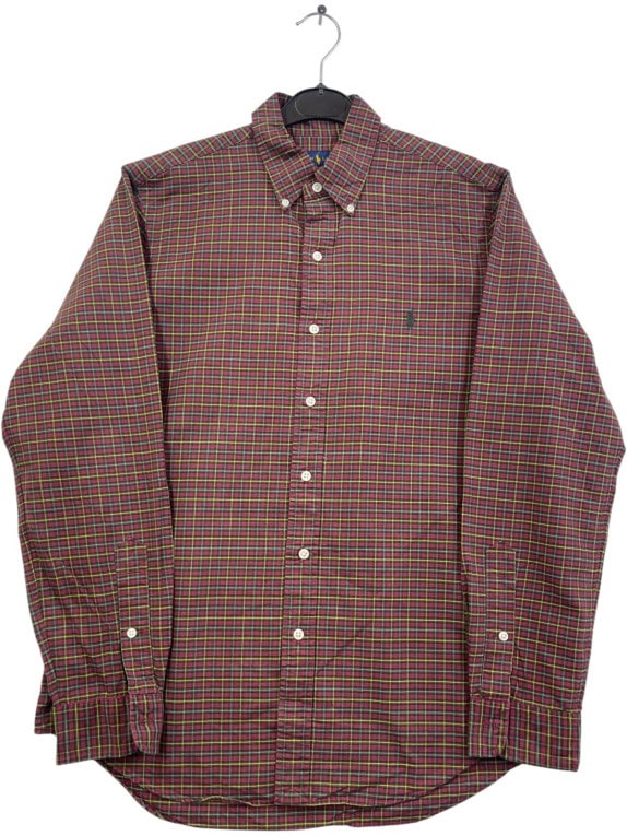 RALPH LAUREN CAMICIA CLASSIC CHECK BORDEAUX UOMO PRE OWNED M