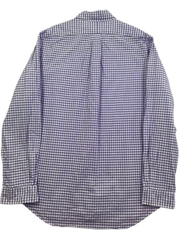 RALPH LAUREN CAMICIA BUTTON DOWN CLASSIC QUADRI VIOLA BIANCO UOMO PRE OWNED L