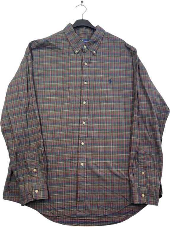 RALPH LAUREN ΠΟΥΚΑΜΙΣΟ CLASSIC ΚΑΡΟ NAVY ΑΝΤΡΙΚΟ PRE OWNED XL