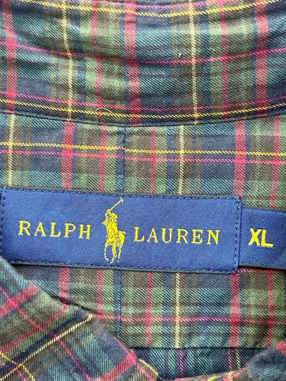 RALPH LAUREN ΠΟΥΚΑΜΙΣΟ CLASSIC ΚΑΡΟ NAVY ΑΝΤΡΙΚΟ PRE OWNED XL