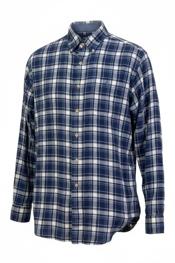RALPH LAUREN ΠΟΥΚΑΜΙΣΟ CLASSIC ΚΑΡΟ NAVY ΑΝΤΡΙΚΟ PRE OWNED M