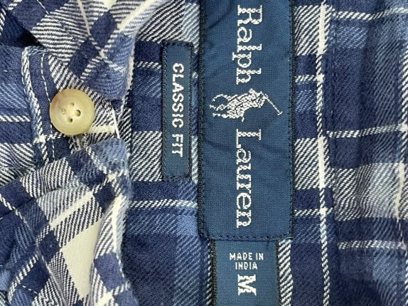 RALPH LAUREN ΠΟΥΚΑΜΙΣΟ CLASSIC ΚΑΡΟ NAVY ΑΝΤΡΙΚΟ PRE OWNED M