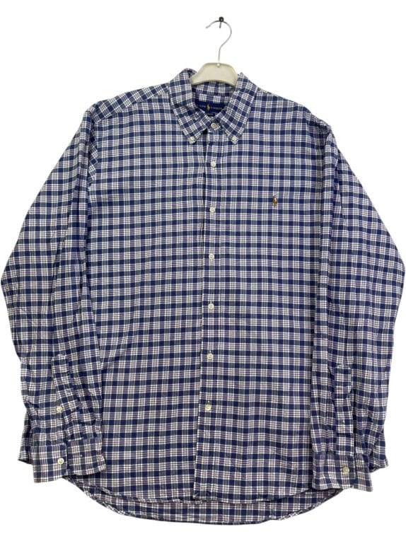 RALPH LAUREN CAMICIA BUTTON DOWN CLASSIC NAVY UOMO PRE OWNED XL