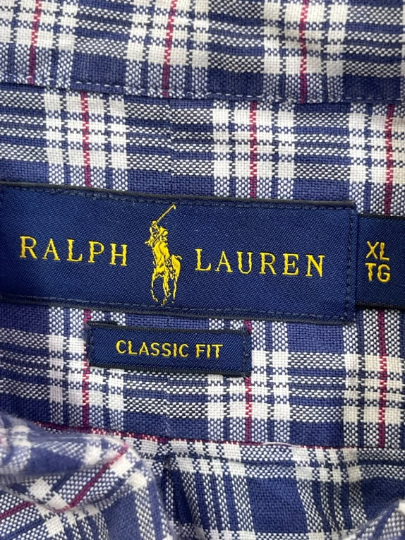 RALPH LAUREN CAMICIA BUTTON DOWN CLASSIC NAVY UOMO PRE OWNED XL