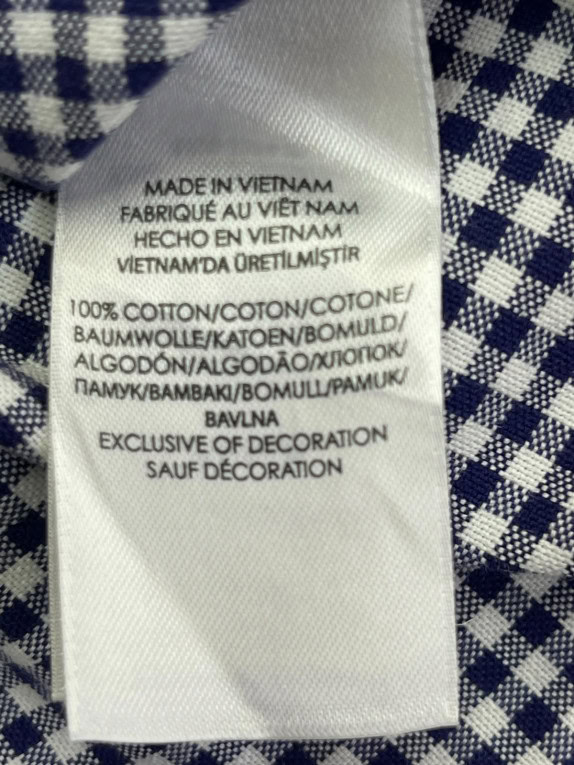 RALPH LAUREN ΠΟΥΚΑΜΙΣΟ CLASSIC ΚΑΡΟ NAVY ΛΕΥΚΟ ΑΝΤΡΙΚΟ PRE OWNED L