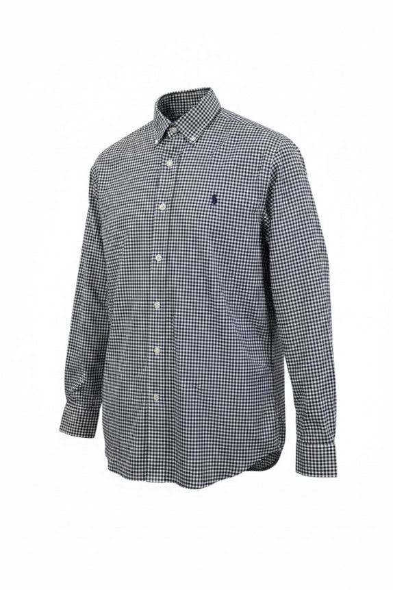 RALPH LAUREN ΠΟΥΚΑΜΙΣΟ CLASSIC ΚΑΡΟ NAVY ΛΕΥΚΟ ΑΝΤΡΙΚΟ PRE OWNED L