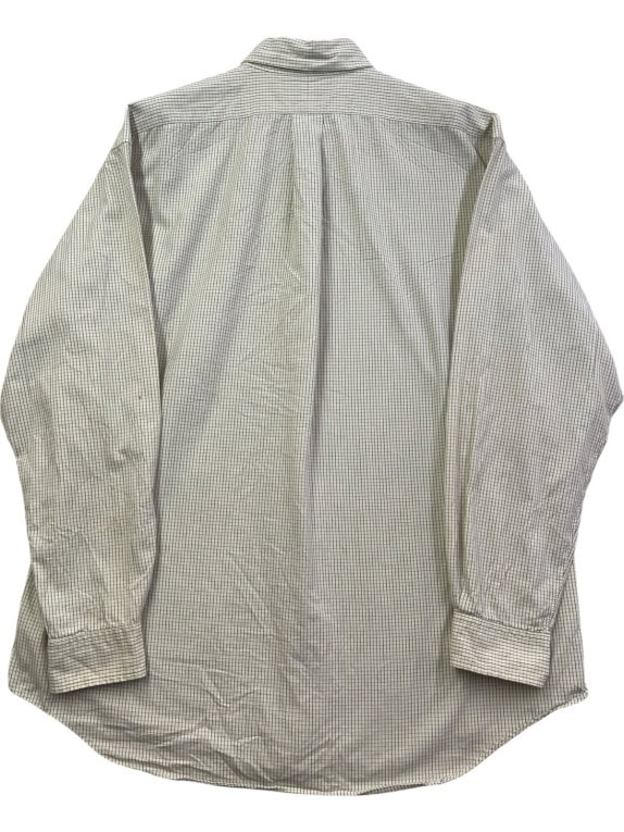 RALPH LAUREN CAMICIA BUTTON DOWN CLASSIC QUADRI OFF WHITE UOMO PRE OWNED L