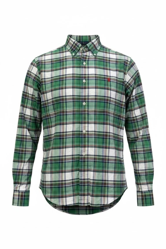 RALPH LAUREN CAMICIA CLASSIC SCOZZESE VERDE UOMO PRE OWNED M