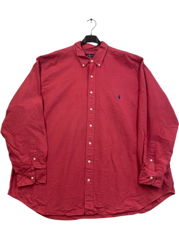 RALPH LAUREN CAMICIA BUTTON DOWN CLASSIC ROSSA UOMO PRE OWNED XXL