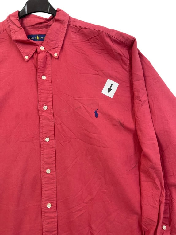 RALPH LAUREN CAMICIA BUTTON DOWN CLASSIC ROSSA UOMO PRE OWNED XXL