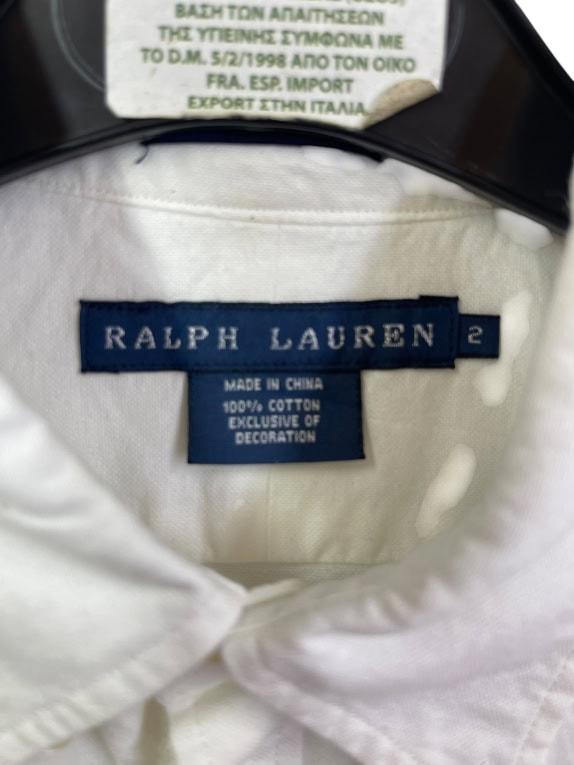 RALPH LAUREN ΠΟΥΚΑΜΙΣΟ CLASSIC ΛΕΥΚΟ ΑΝΤΡΙΚΟ M pre-owned