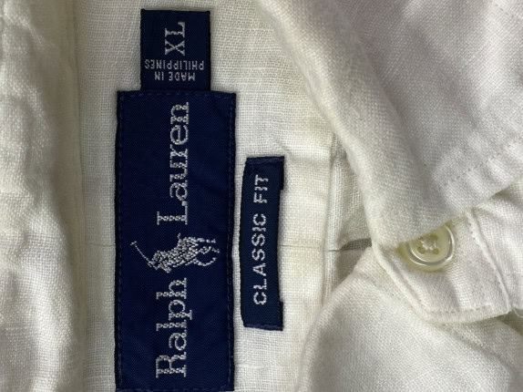 RALPH LAUREN SHIRT CLASSIC WHITE MEN PRE OWNED XL