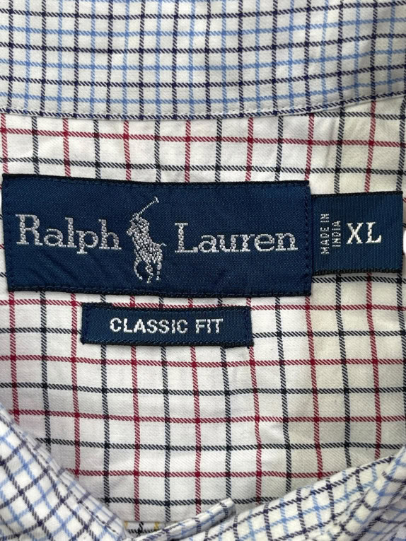 RALPH LAUREN ΠΟΥΚΑΜΙΣΟ CLASSIC ΛΕΥΚΟ ΚΑΡΟ ΑΝΤΡΙΚΟ PRE OWNED XL
