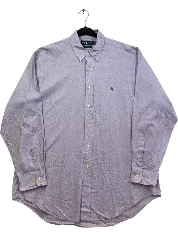 RALPH LAUREN CAMICIA BUTTON DOWN CLASSICA LILLA UOMO PRE OWNED XL