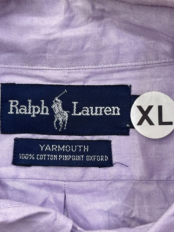 RALPH LAUREN CAMICIA BUTTON DOWN CLASSICA LILLA UOMO PRE OWNED XL