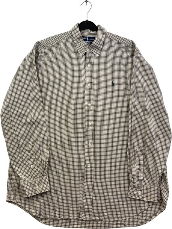 RALPH LAUREN ΠΟΥΚΑΜΙΣΟ CLASSIC ΜΠΕΖ ΚΑΦΕ ΑΝΤΡΙΚΟ PRE OWNED XL