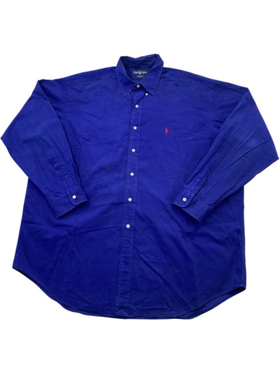 RALPH LAUREN SHIRT CLASSIC BLUE MEN PRE OWNED XXL