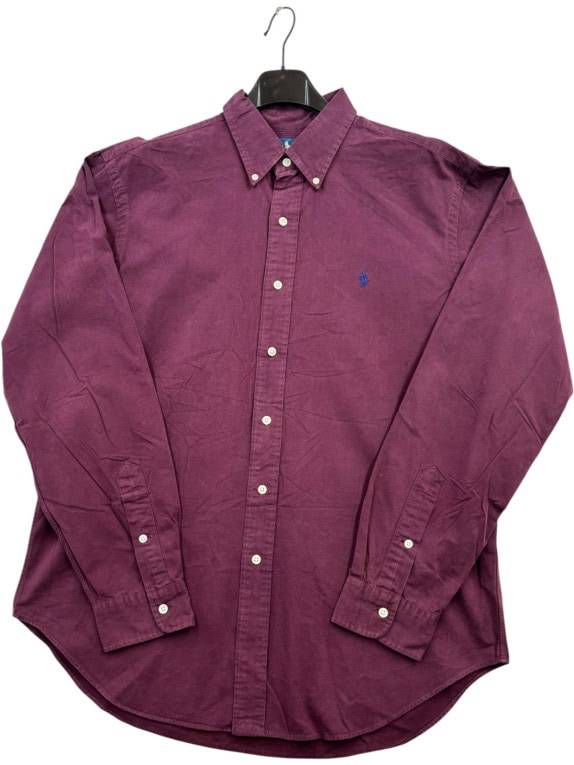 RALPH LAUREN CAMICIA BUTTON DOWN CLASSICA BORDEAUX UOMO PRE OWNED L