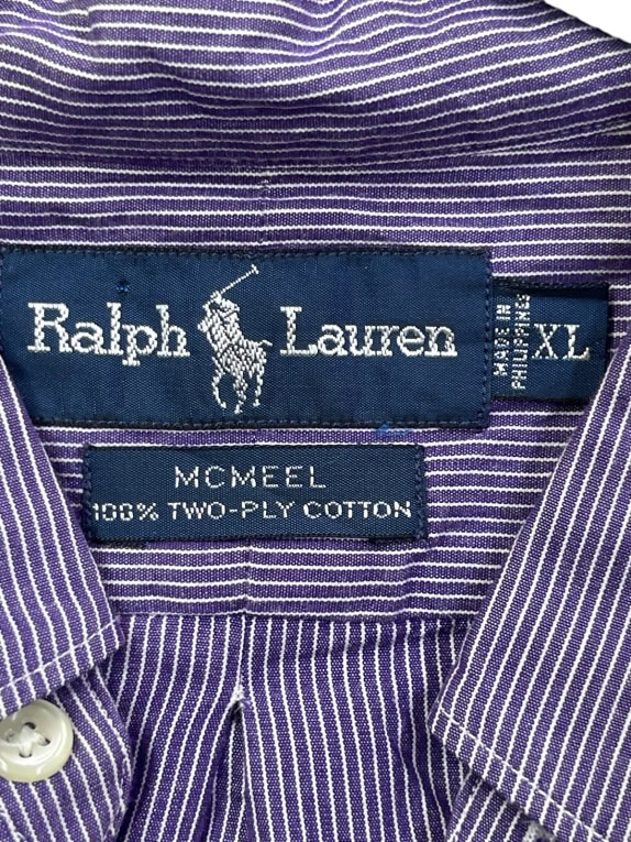RALPH LAUREN CAMICIA CLASSIC VIOLA UOMO PRE OWNED XL