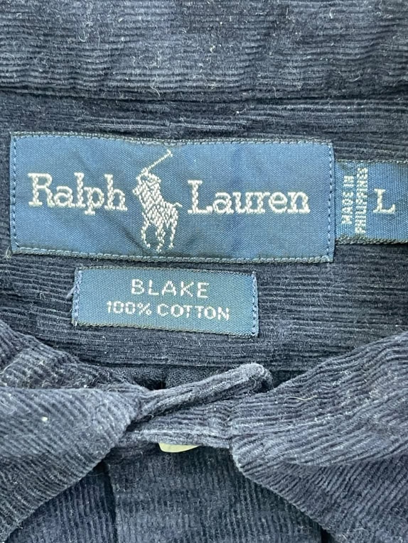 RALPH LAUREN SHIRT CLASSIC NAVY MEN PRE OWNED L