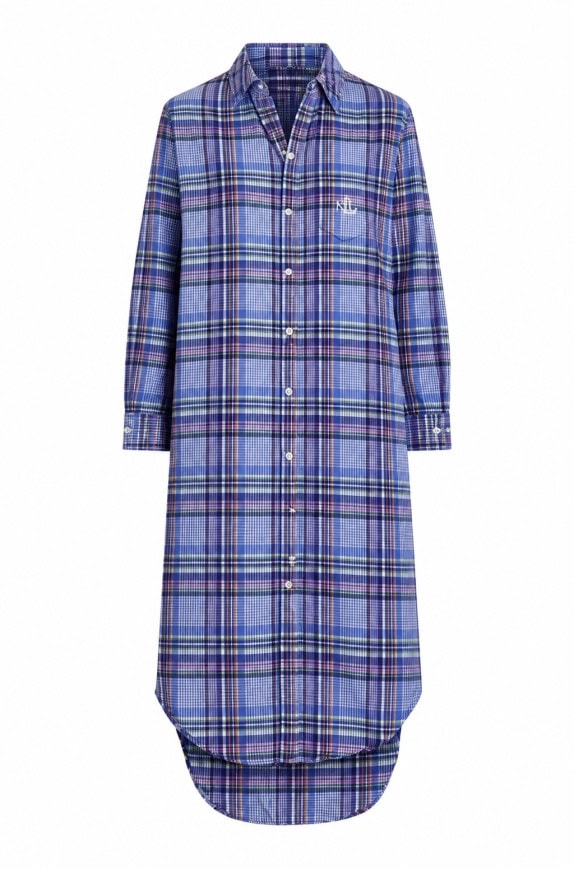 RALPH LAUREN ΠΟΥΚΑΜΙΣΟ CLASSIC ΠΛΑΪΔΕ ΜΠΛΕ ΓΥΝΑΙΚΕΙΟ PRE OWNED S