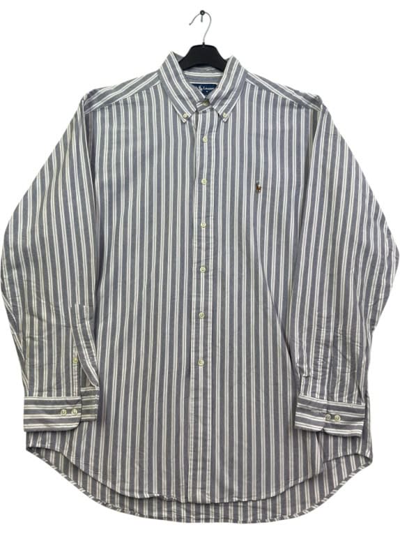 RALPH LAUREN ΠΟΥΚΑΜΙΣΟ CLASSIC ΡΙΓΕ ΓΚΡΙ ΑΝΤΡΙΚΟ PRE OWNED XL