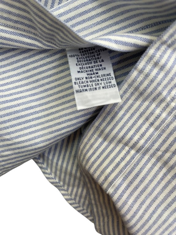 RALPH LAUREN CAMICIA BUTTON DOWN CLASSICA BLU BIANCO UOMO PRE OWNED L