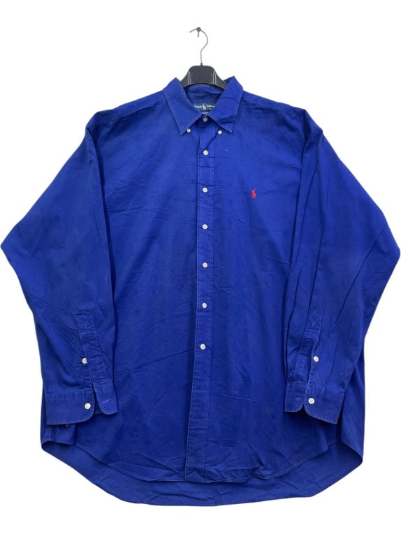 RALPH LAUREN BUTTON DOWN SHIRT CLASSIC ROYAL BLUE MENS PRE OWNED XXL