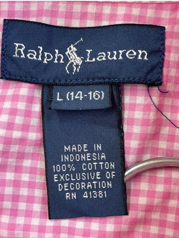 RALPH LAUREN ΠΟΥΚΑΜΙΣΟ CLASSIC ΡΟΖ ΑΝΤΡΙΚΟ PRE OWNED L