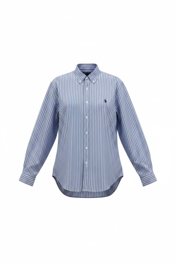 RALPH LAUREN ΠΟΥΚΑΜΙΣΟ CUSTOM FIT ΚΑΡΟ ΜΠΛΕ/ΛΕΥΚΟ UNISEX L preowned