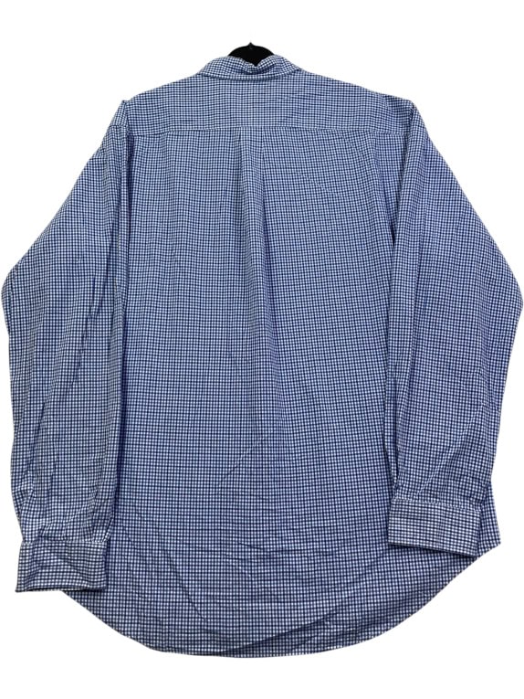 RALPH LAUREN GINGHAM CHECK SHIRT BLUE/WHITE UNISEX XL pre-owned