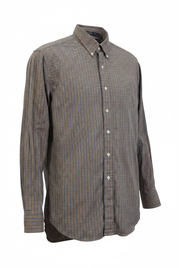 RALPH LAUREN ΠΟΥΚΑΜΙΣΟ ΚΑΡΟ ΜΠΛΕ ΑΝΤΡΙΚΟ PRE OWNED M
