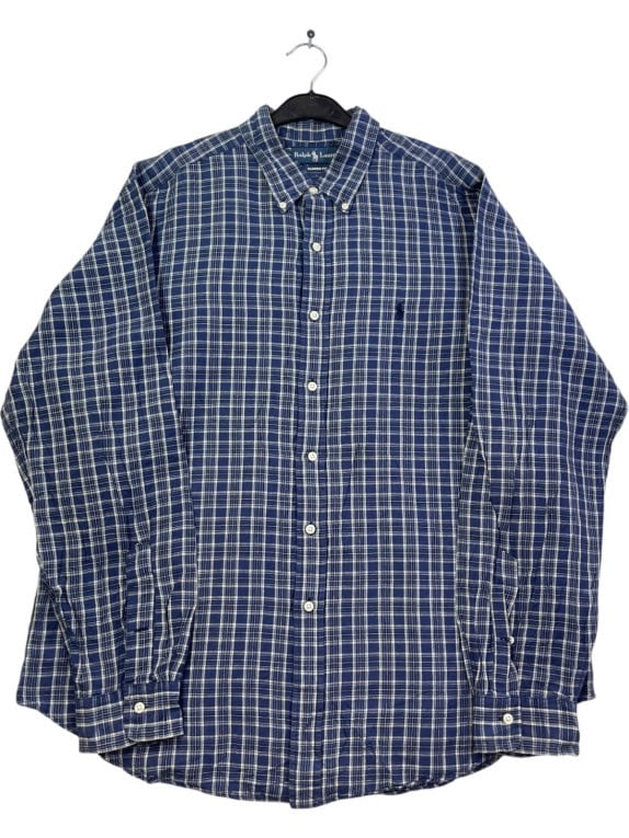 RALPH LAUREN ΠΟΥΚΑΜΙΣΟ ΚΑΡΟ ΜΠΛΕ ΑΝΤΡΙΚΟ PRE OWNED XL