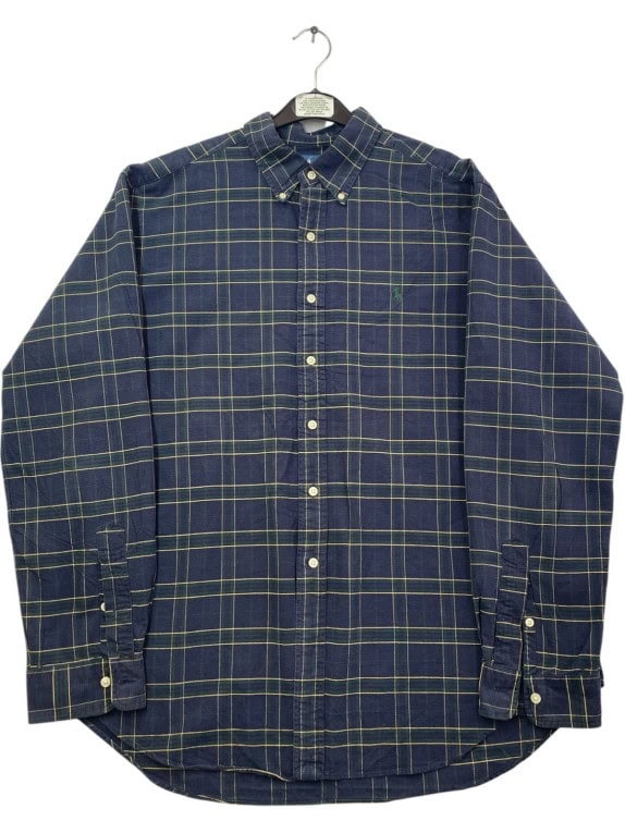 RALPH LAUREN CAMICIA CLASSIC CHECK NAVY UOMO PRE OWNED XL
