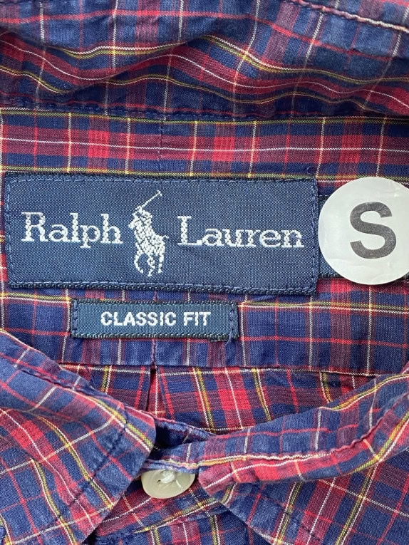 RALPH LAUREN ΠΟΥΚΑΜΙΣΟ ΚΑΡΟ NAVY ΚΟΚΚΙΝΟ ΑΝΤΡΙΚΟ PRE OWNED S