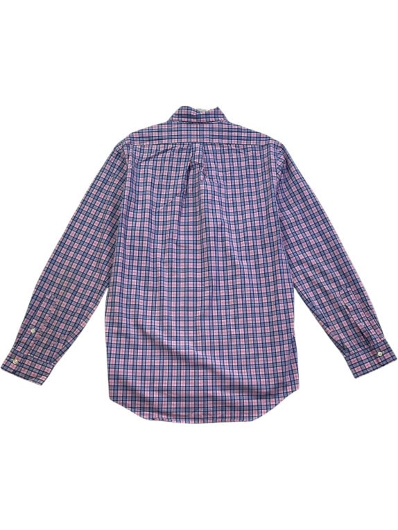 RALPH LAUREN CAMICIA BUTTON DOWN CHECK ROSA BLU UOMO PRE OWNED M