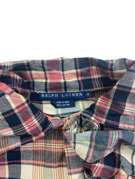 RALPH LAUREN Plaid Shirt Vintage Ruffle Multicolor Women’s XL