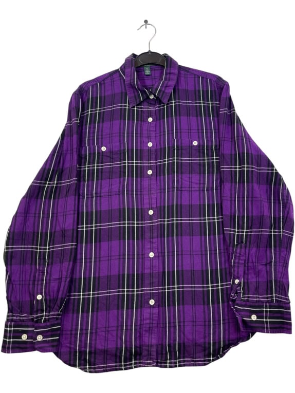 RALPH LAUREN SHIRT CHECKED VINTAGE PURPLE WOMEN XL pre-owned