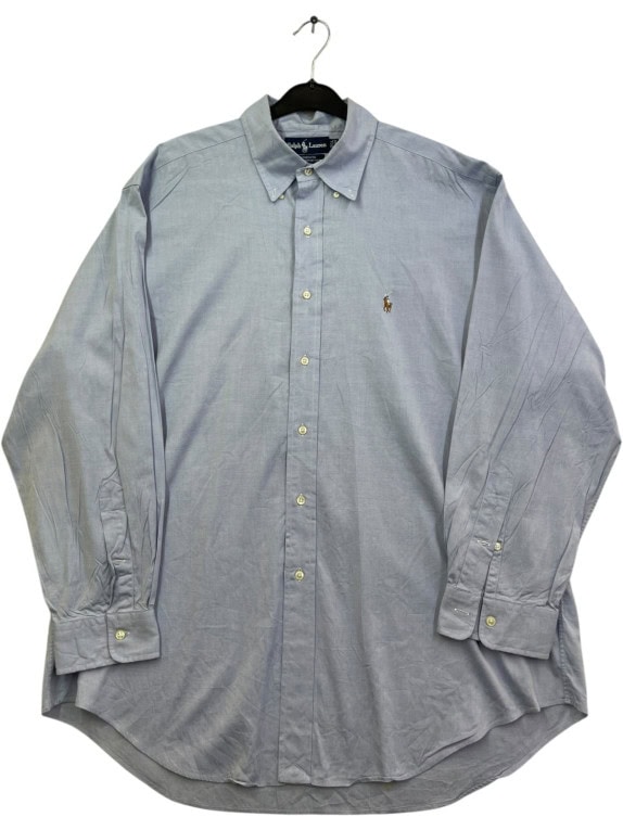 RALPH LAUREN CAMICIA BUTTON DOWN CLASSICA AZZURRA UOMO PRE OWNED XL