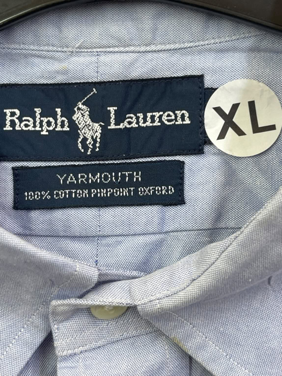 RALPH LAUREN CAMICIA BUTTON DOWN CLASSICA AZZURRA UOMO PRE OWNED XL
