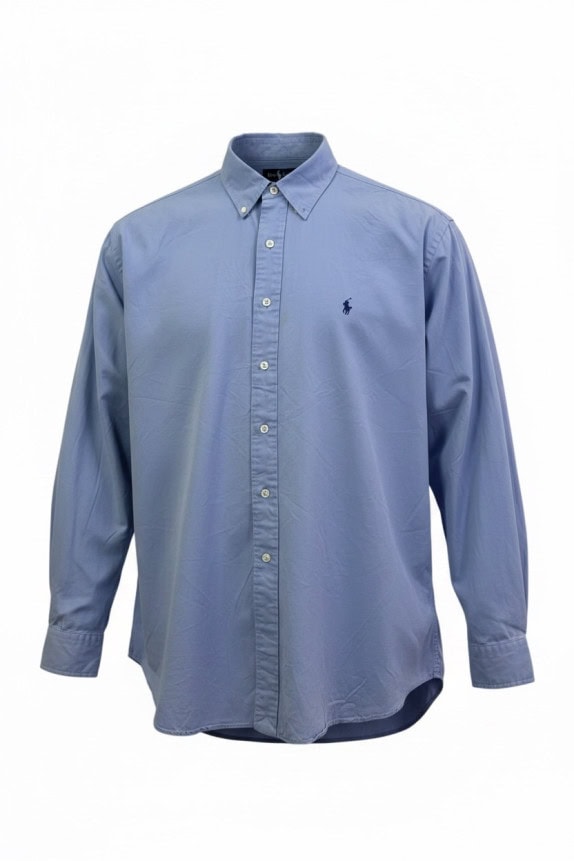 RALPH LAUREN CAMICIA BUTTON DOWN CLASSICA AZZURRA UOMO PRE OWNED XL