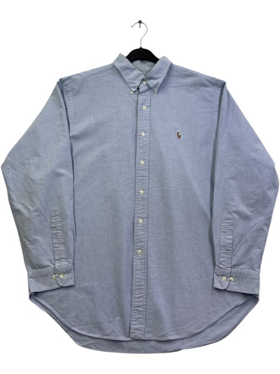 RALPH LAUREN CAMICIA BUTTON DOWN CLASSICA AZZURRA UOMO PRE OWNED XL