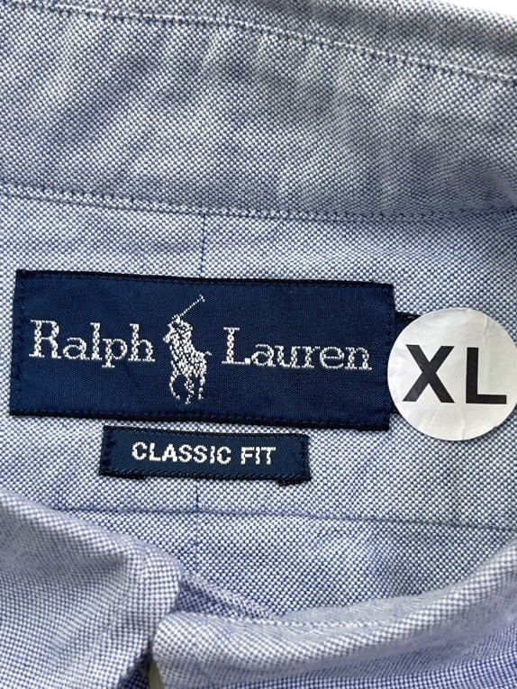 RALPH LAUREN CAMICIA BUTTON DOWN CLASSICA AZZURRA UOMO PRE OWNED XL