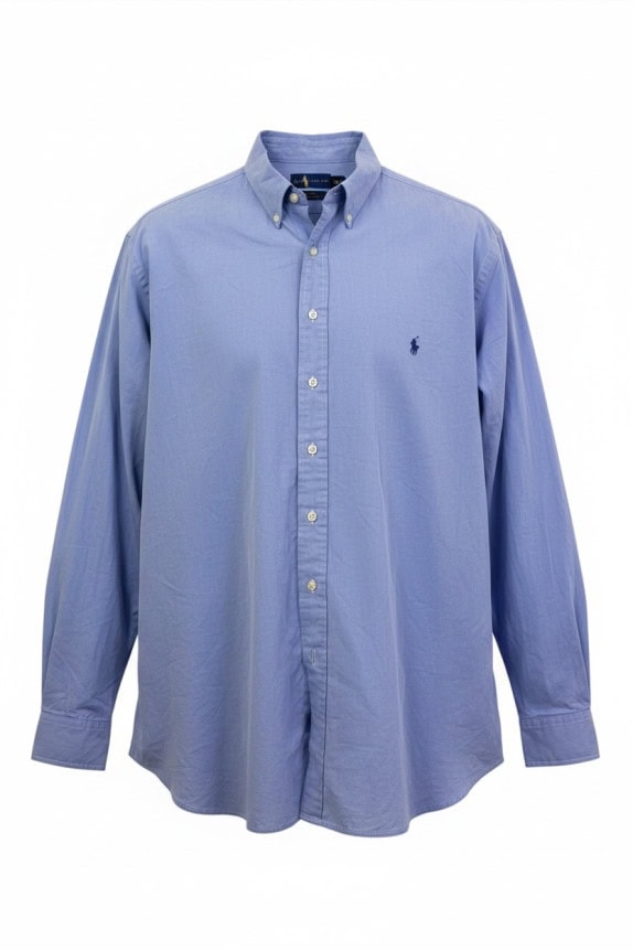 RALPH LAUREN CAMICIA BUTTON DOWN CLASSICA AZZURRA UOMO PRE OWNED XXL