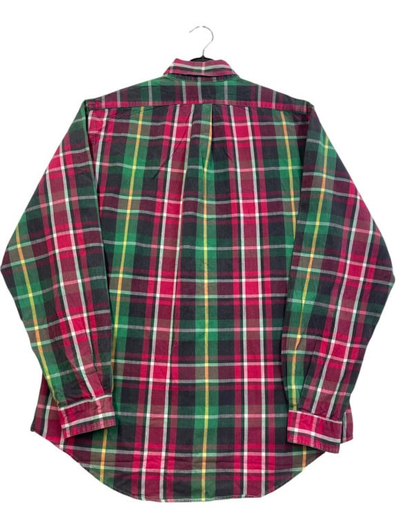 RALPH LAUREN CAMICIA BUTTON DOWN CLASSICA TARTAN MULTICOLORE UOMO PRE OWNED L